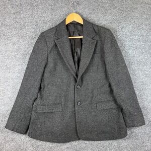Kirrin Finch Blazer Size XL Gray Wool Blend Herringbone 2 Button Made in Italy